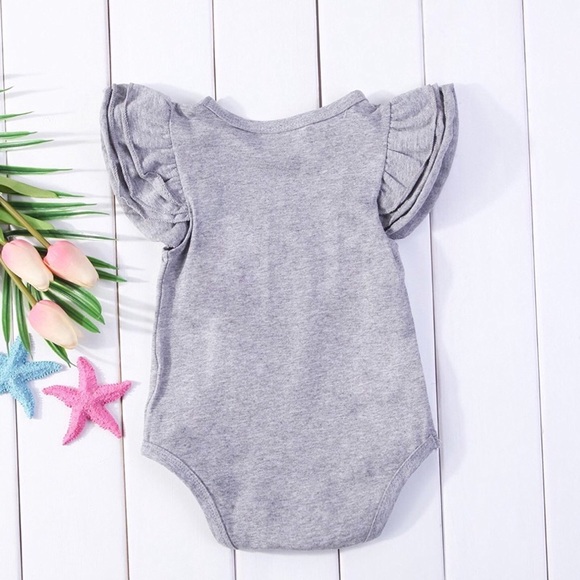 Sofia Grey Ruffle Romper - Picture 2 of 5
